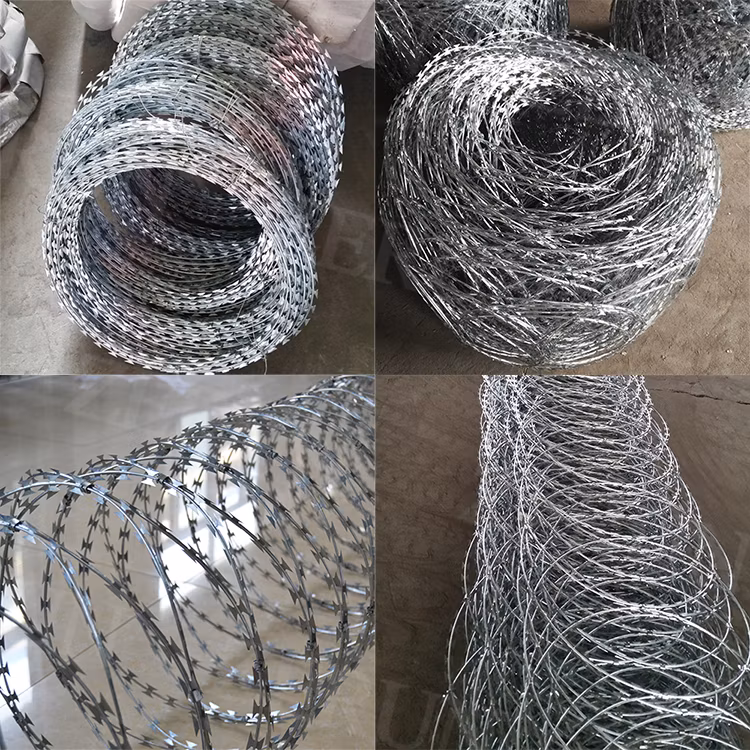 Double galvanized silver razor wire 450mm